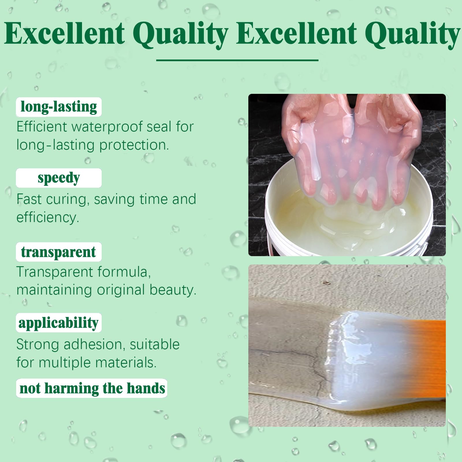 1000g Clear Waterproof Sealant, Transparent Super Strong Anti-Leaking Polyurethane Waterproof Coating Agent for Roof Bathroom - Image 3