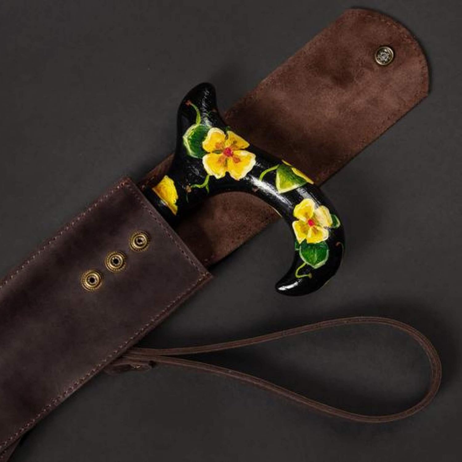 Leather Case for Walking Stick 35''-36'', Handmade Cane Bag, Brown Holder/Rack Handbag for Walking Cane : Clothing, Shoes & Jewelry