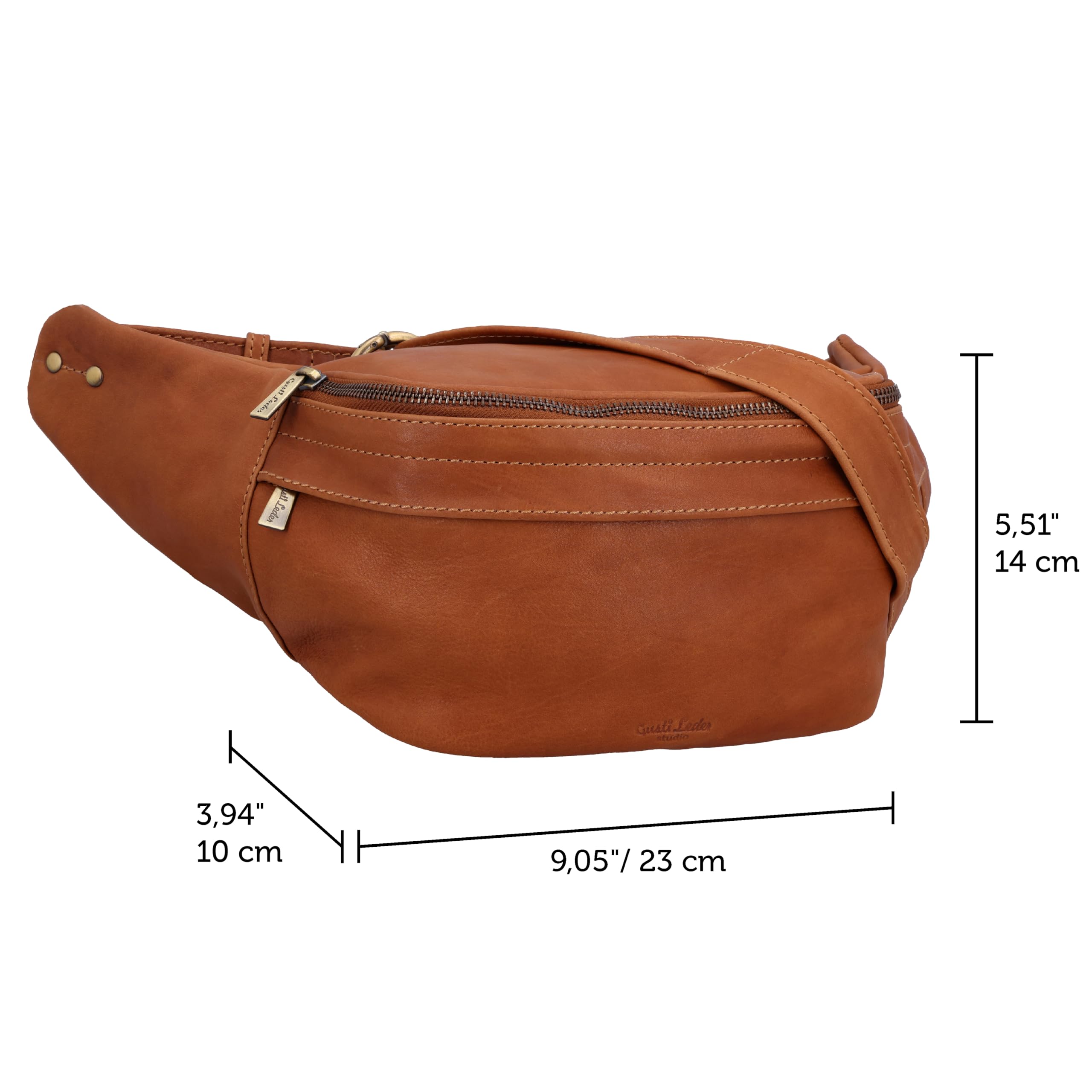 Gusti Leder Kameratasche Paulo - Fototasche Equipmenttasche Kamerazubehör Ledertasche Damen Herren Braun Leder