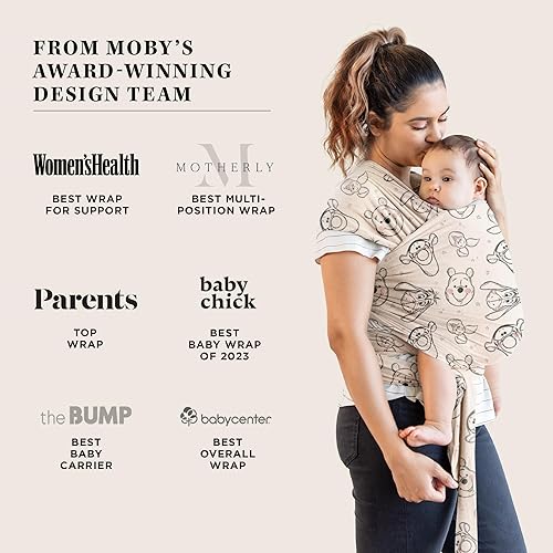 Miniatura 7 de Moby Portabebés envolvente  Featherknit  Portabebés para recién nacidos y bebés  Regalo para bebé  Mantiene al bebé seguro y seguro  Ajustable para