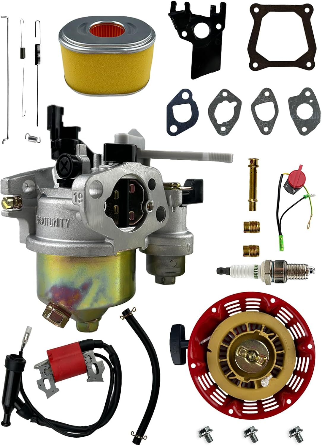 Tune Up Rebuild Kit for Honda GX160 GX200 4-6.5HP 163cc-196cc Engines - 16100-ZH8-W61 Carburetor, Ignition Coil, Spark Plug & More