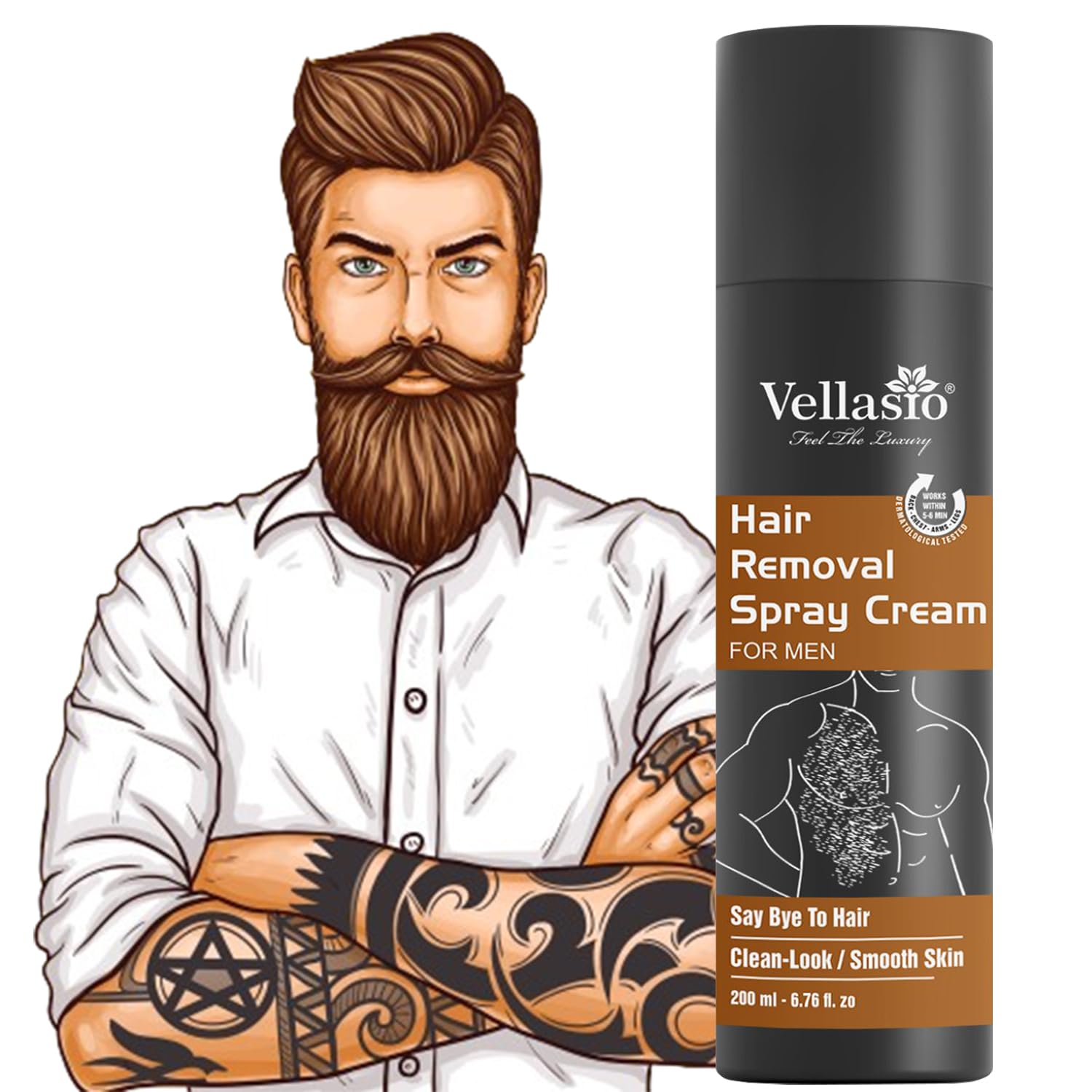VELLASIO Painless Body Hair Removal Spray Cream-For Men Chest, Back, Legs & Under Arms 200 Ml(200 Ml(Pack Of 1)) (B0CJ7RZC73) Amazon Price History, Amazon Price Tracker