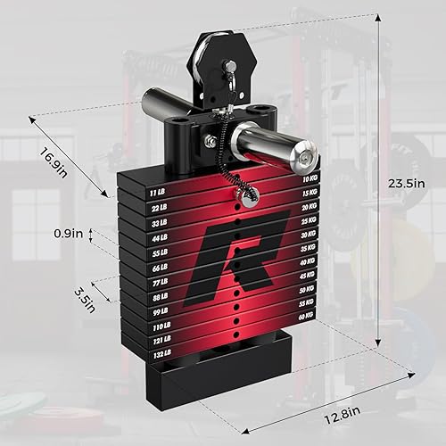 Miniatura 5 de RitFit Máquina M1 Pro Smith con sistema de cruce de cables, jaula multifunción para sentadillas para gimnasio en casa, rack de energía y paquetes