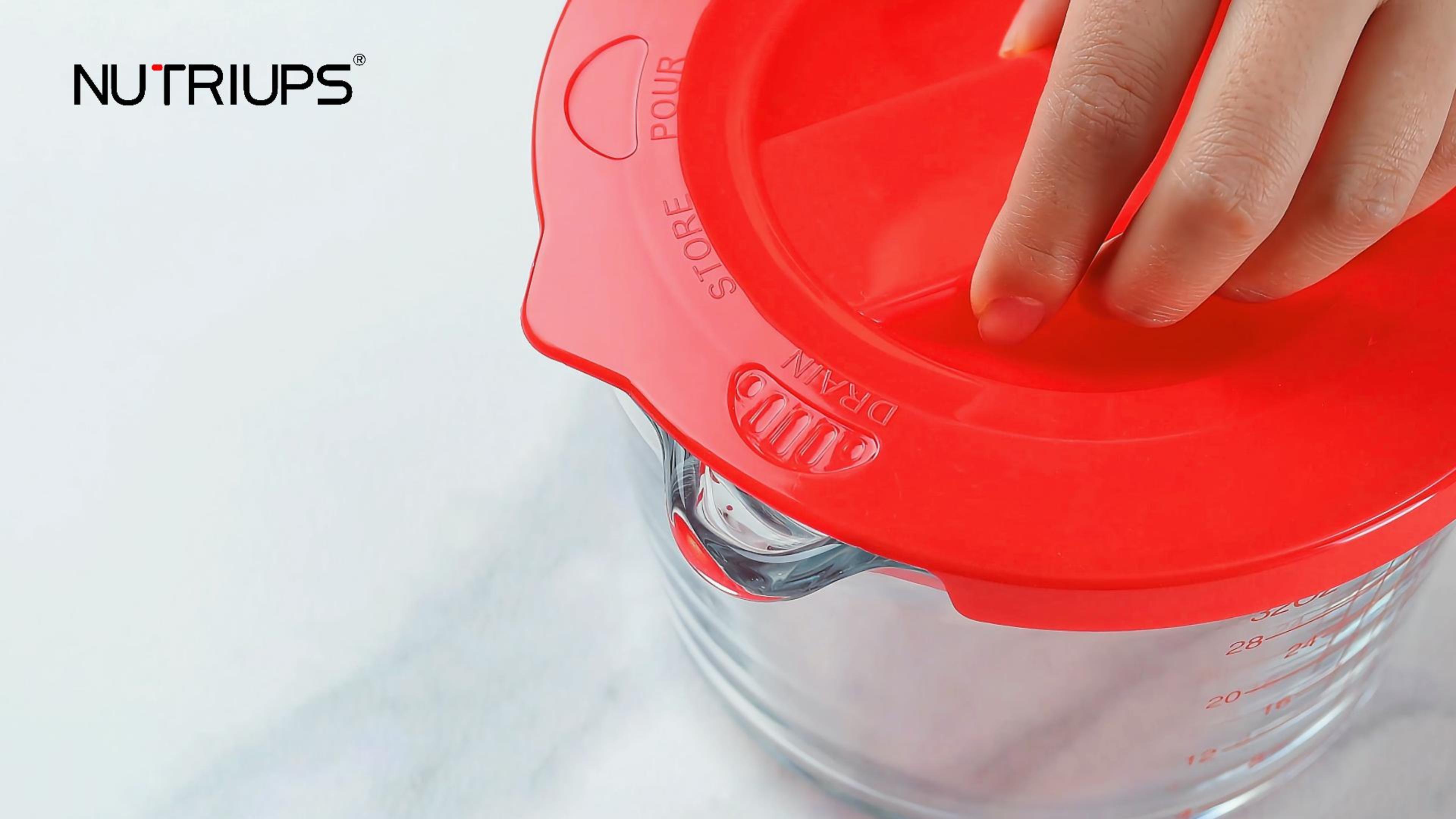 Vasos medidores de vidrio de borosilicato 2 tazas con tapa miniatura 7