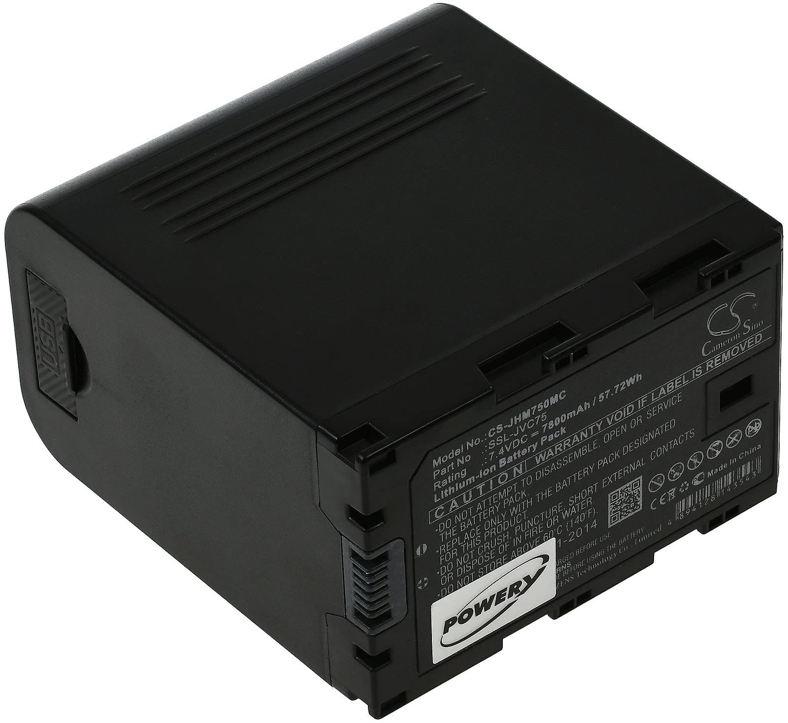 Batterie d'alimentation pour caméra vidéo Professionnelle JVC GY-HM200 / GY-HM200E, 7,4V, Li-ION [ Batterie pour caméscope ]