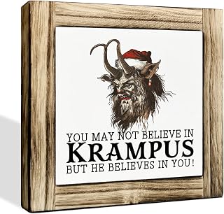 Funny Christmas Decor, You May Not Believe in Krampus Sign, Decorative Wooden Table Sign, Happy Krampus Decor, Farmhouse Wood Signs, Home Office Decoration for Xmas Festival