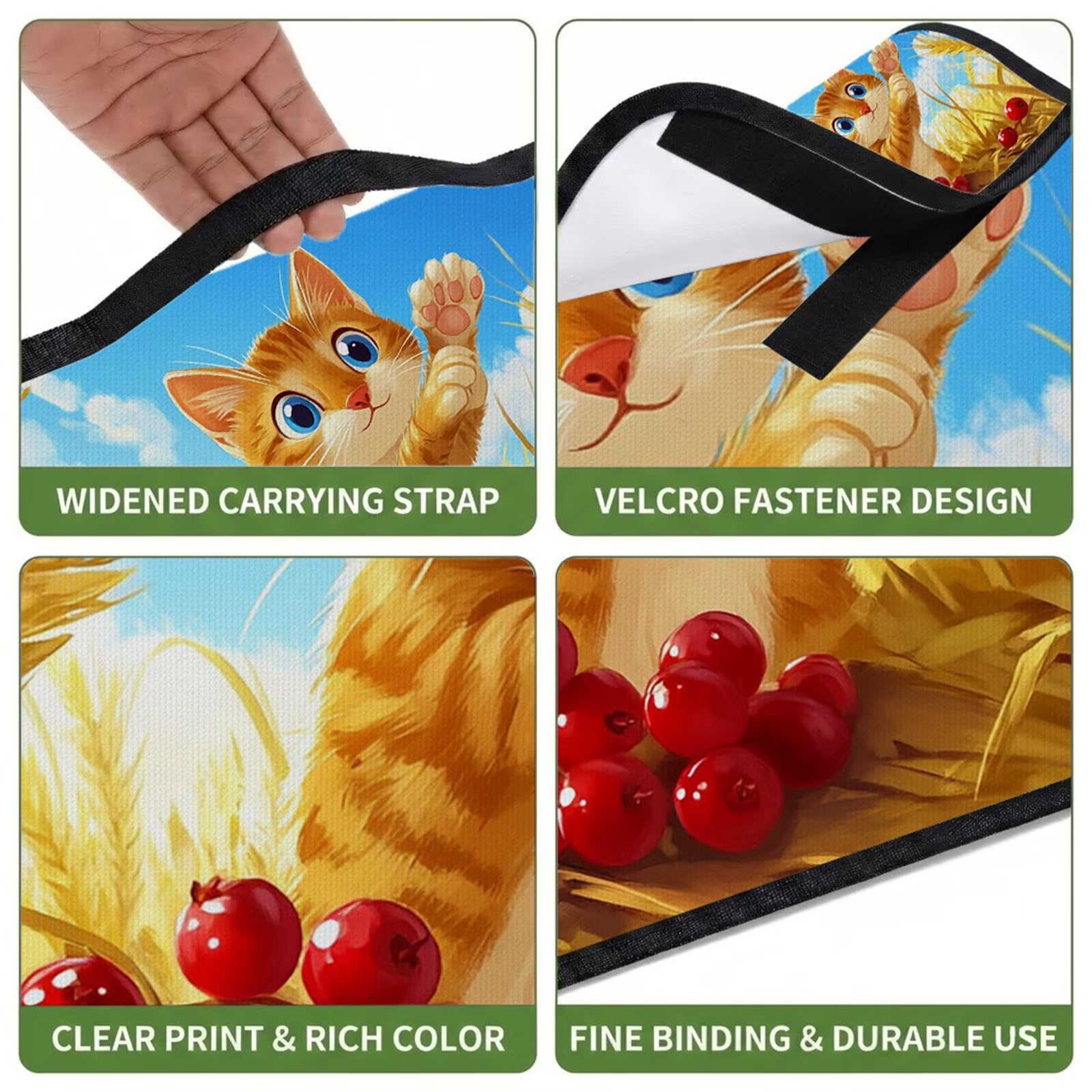 Couverture Pique Nique Grande 200x300cm,Outdoor Couverture Imperméable,Pliable Tapis de Plage Dos en PVC,Picnic Blanket pour Camping Accessoires,Jardin,Parc,Famille - en Automne,Les Chats (1) UZ-714