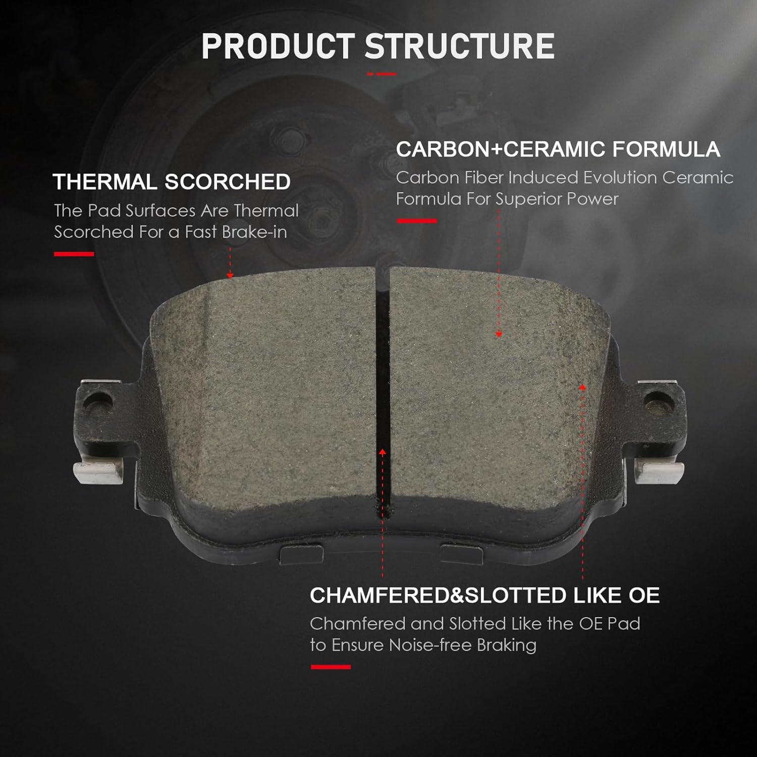 cciyu D1779 Rear Ceramic Disc Brake Pads Kit For Audi Q3 16-18/Q3 Quattro 16-18,For Volkswagen For Golf 15-21/For Golf Alltrack 17/For Golf SportWagen 15-18/For GTI 15-18/For Passat 15-20