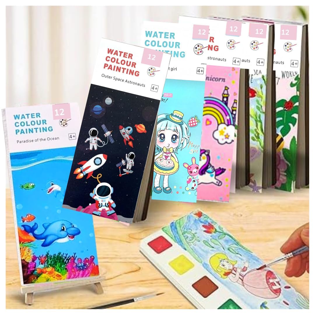 Loty Store Watercolor Painting Books Pack of 2 for Kids, Pocket Book with 1 Paint Brush, Return Gifts For Kids Birthday (2) (B0D2W8CJVQ) Amazon Price History, Amazon Price Tracker