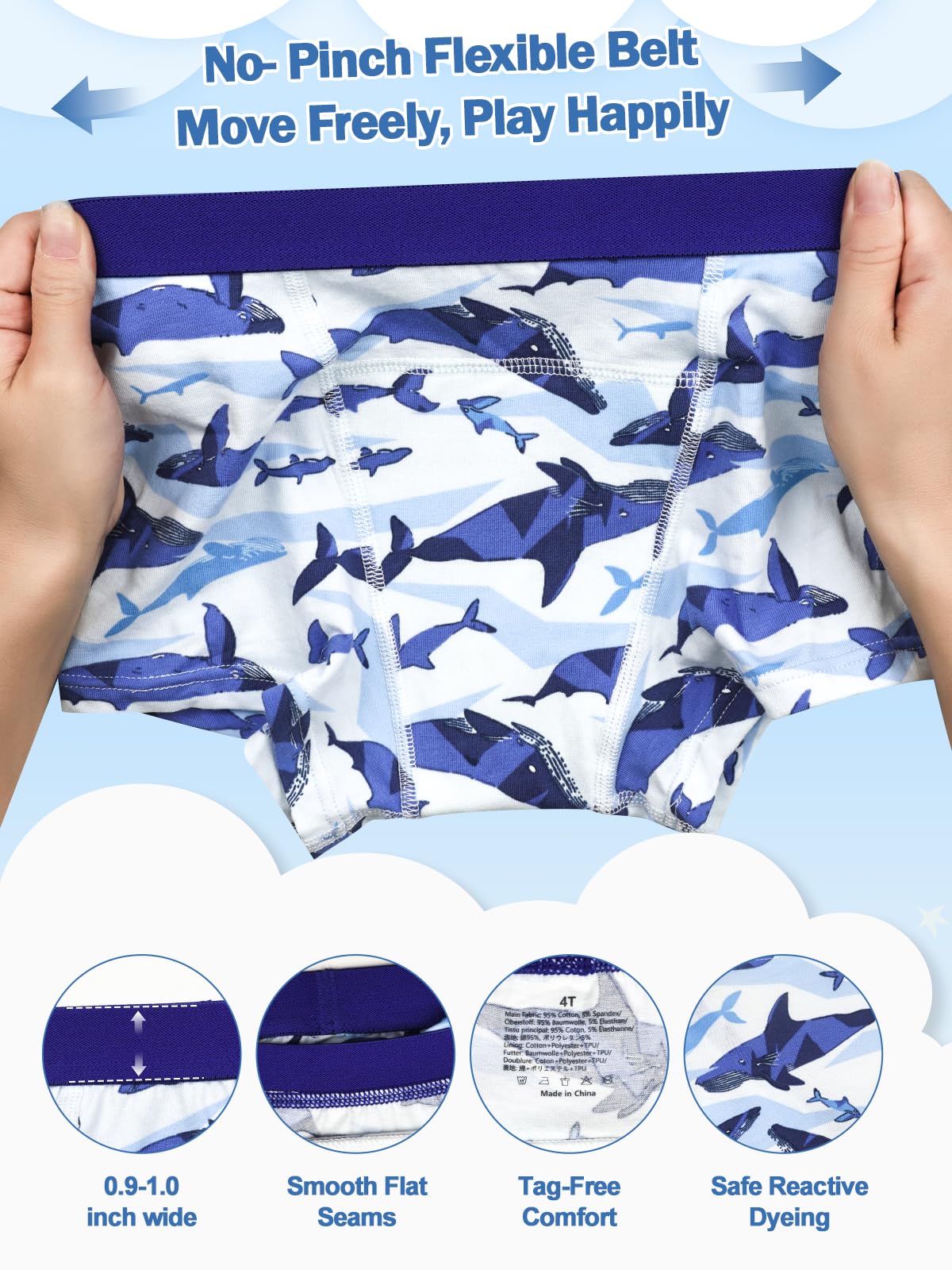 MOEMOE BABY Culottes d'apprentissage Garçon Lot de 10 en Coton Doux, Slip D Apprentissage Absorption Légère pour Petits Accidents, pour Crèche et Quotidien,2-6 Ans