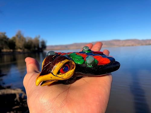 Miniatura 7 de ELTRICOLOR Auténtico silbato de águila azteca hecho en México, especial para actividades al aire libre y divertirse. 125 DB - Silbato Azteca De