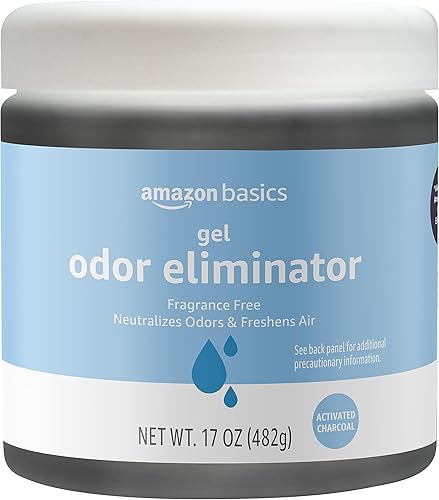 Tienda Basics Gel eliminador de olores, carbón activado, libre de fragancias, 17 onzas, paquete de 1