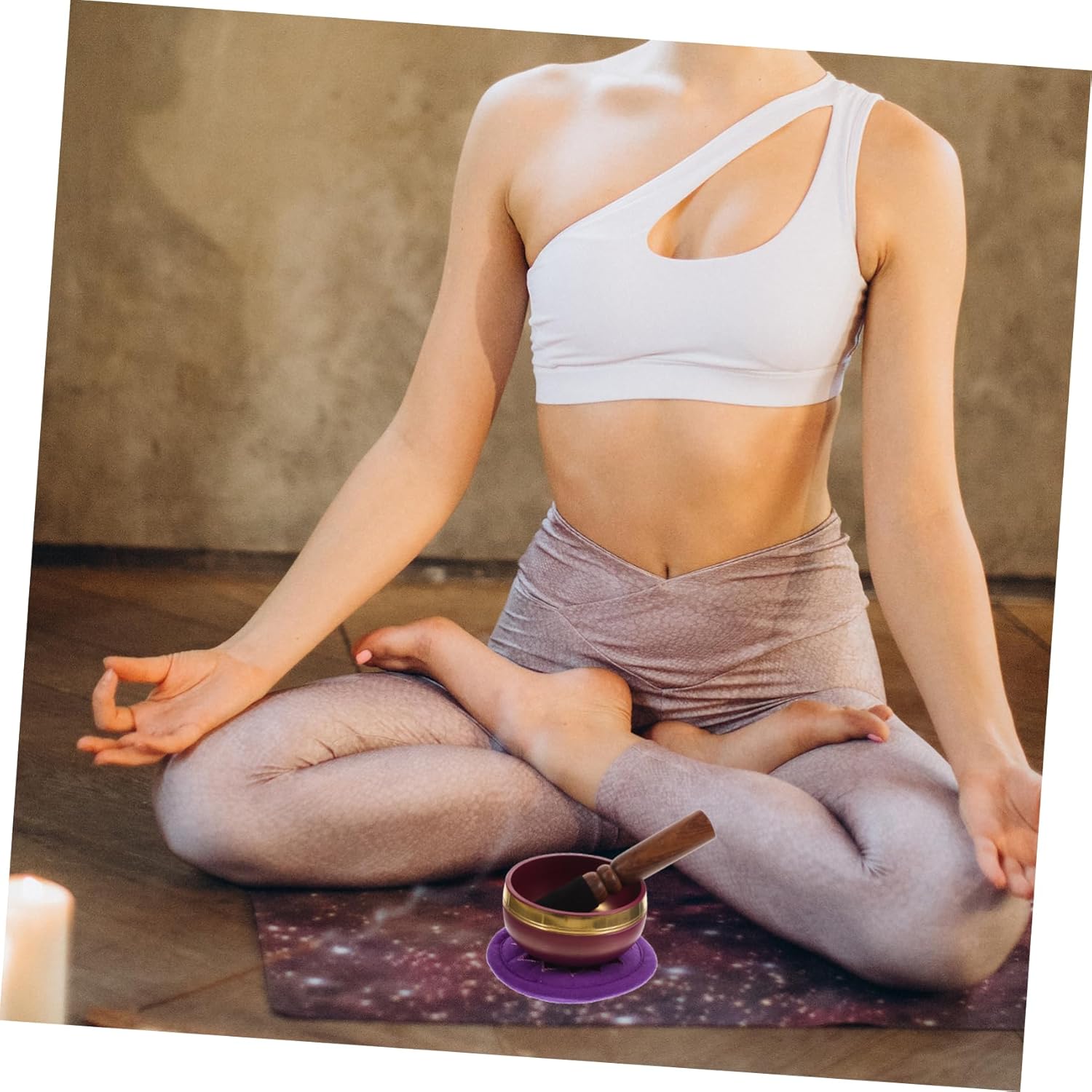 ibasenice 1set Meditation Singing Bowl Nepalese Copper Bowl with Mallet Cushion for Mindfulness Yoga and Relaxation Calming Sound for Meditation