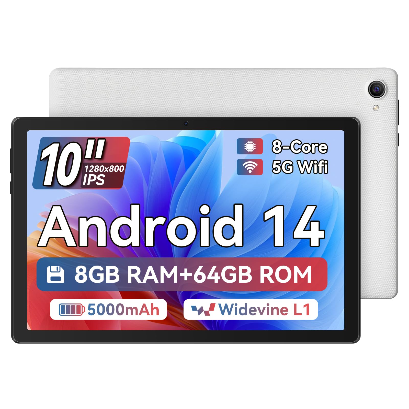 Mouikei Android Tablet, 10 Inch Tablet Octa-Core 3GB RAM+5GB