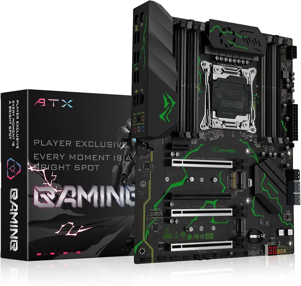 MACHINIST Placa-mãe LGA 2011-3, Intel X99 (Intel 5ª/6ª geração) (ATX, PCIe 3.0, DDR4, NVME/SATA M.2, inicialização/reinicialização de uma tecla, SATA 6Gb/s) para Xeon E5 V3/V4, Core i7 Series MR9S