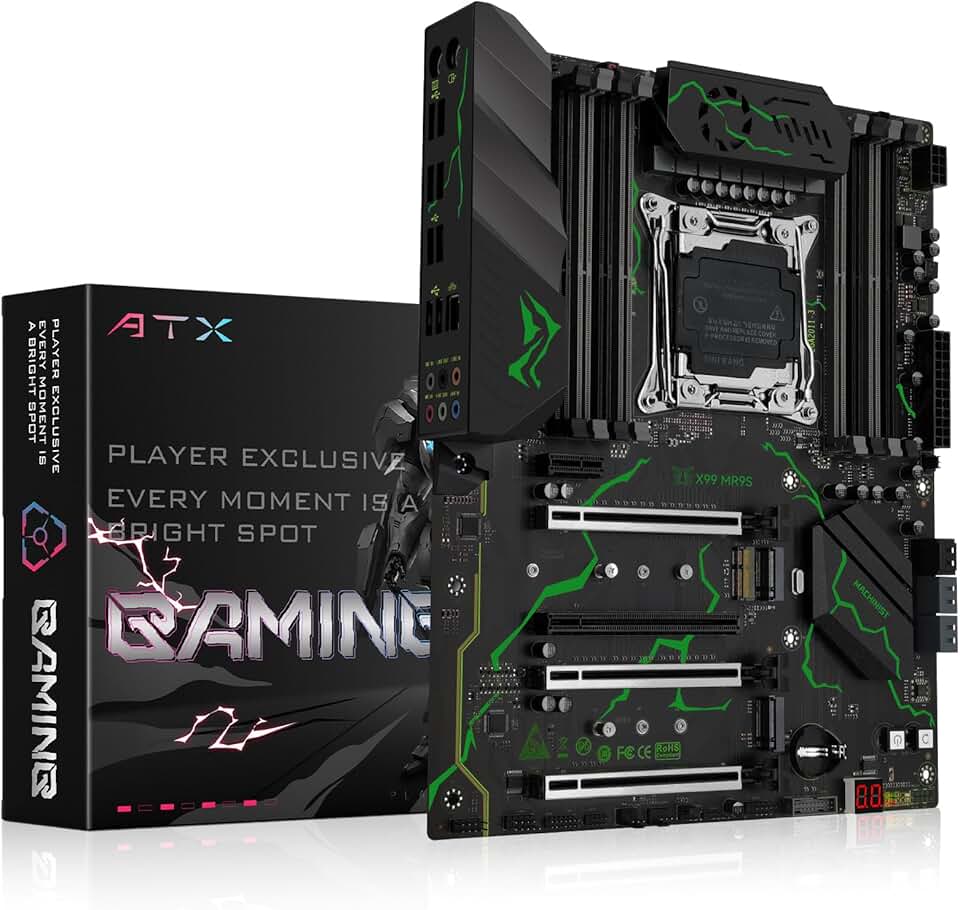 MACHINIST Placa-mãe LGA 2011-3, Intel X99 (Intel 5ª/6ª geração) (ATX, PCIe 3.0, DDR4, NVME/SATA M.2, inicialização/reinicialização de uma tecla, SATA 6Gb/s) para Xeon E5 V3/V4, Core i7 Series MR9S
