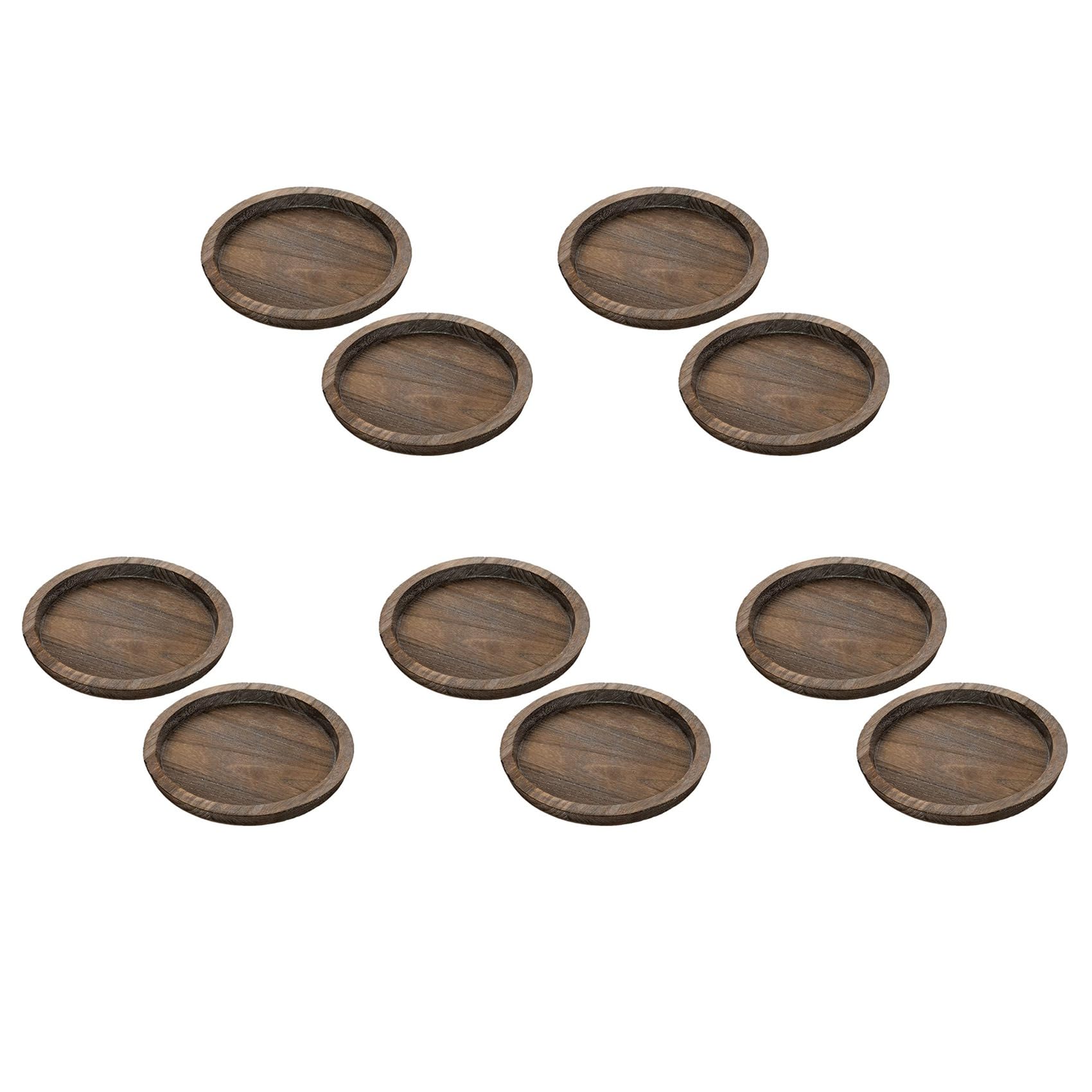 Hndhbfgrt 10Pcs Rustic Wooden Tray Candle Holder - Small Decorative Plate Pillar Candle Tray Wood for Farmhouse Dining Table