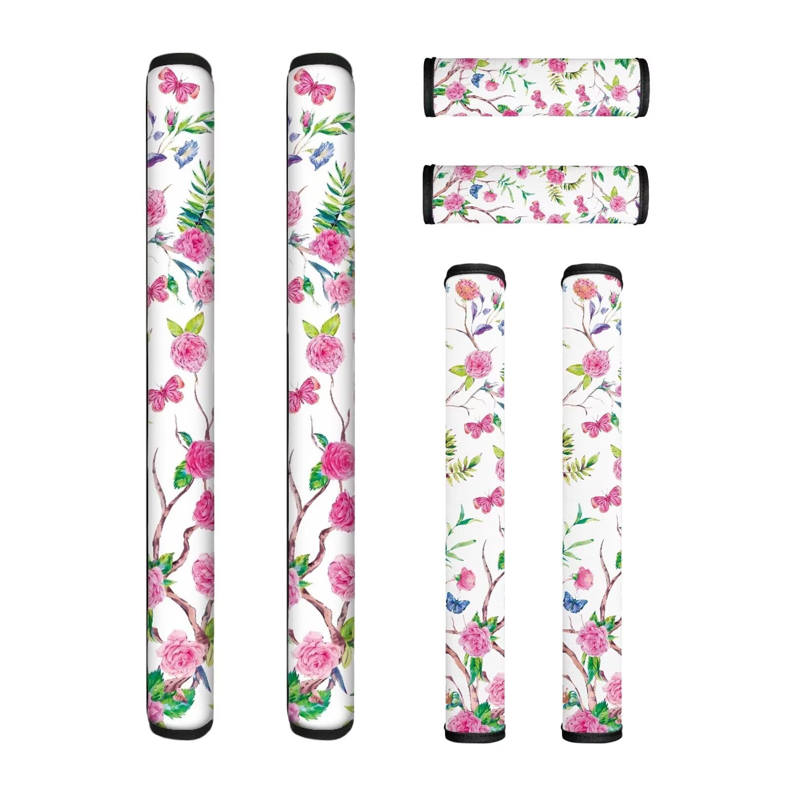 6 PCS Refrigerator Door Handle Covers, Kitchen Appliance Gloves Anti-Slip for Ovens Dishwashers Keep Kitchen Appliance Clean Party Holiday Home Decoration, Pink Rose Floral