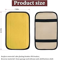 Vista 2 de Moly Magnolia Almohadilla de cuero sintético para consola central de automóvil, funda de asiento de reposabrazos de automóvil, impermeable