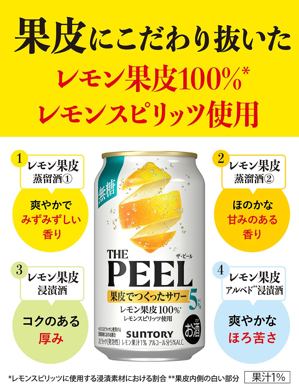 Amazon.co.jp: THE PEEL (ザ・ピール) レモン 350ml 24本 無糖 【果皮