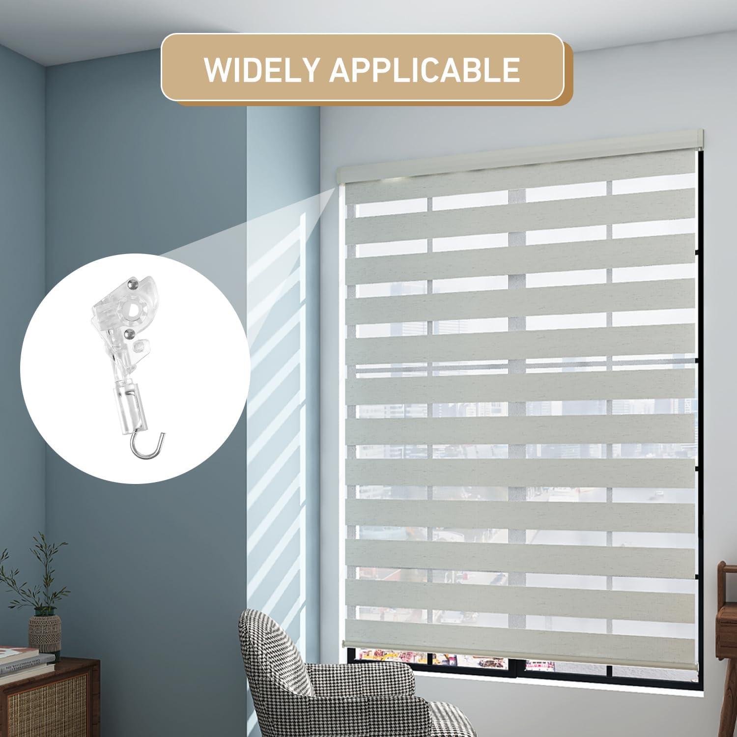 Blind Wand Tilter Control Wand - D-Shaped Replacement for 1" Mini Blinds Head Rail Mechanism - Fix Broken Tilt Rod - Easy Install Universal Fit