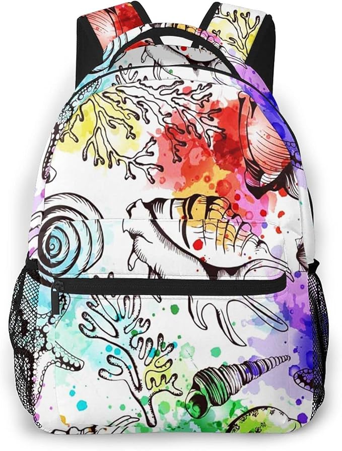 USGYY Zaino per Bambini Ragazzi Ragazze Conchiglie 44, Camping Outdoor  Casual Zaino Scuola Zaino Università Zaini Viaggio Adatto per Laptop :  Amazon.it