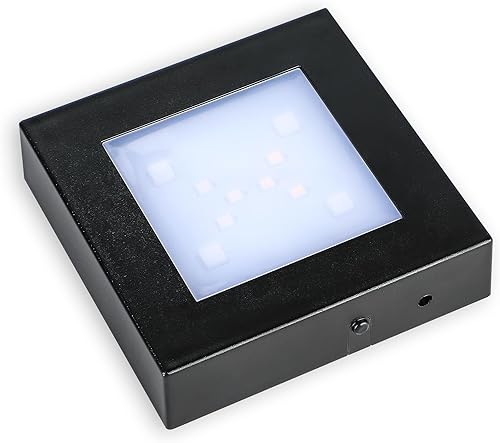 ZEERSHEE Base de exhibición LED de 3.1*0.7 pulgadas para arte de cristal 3D de vidrio, base de soporte cuadrado de cambio de color con 7 modos de