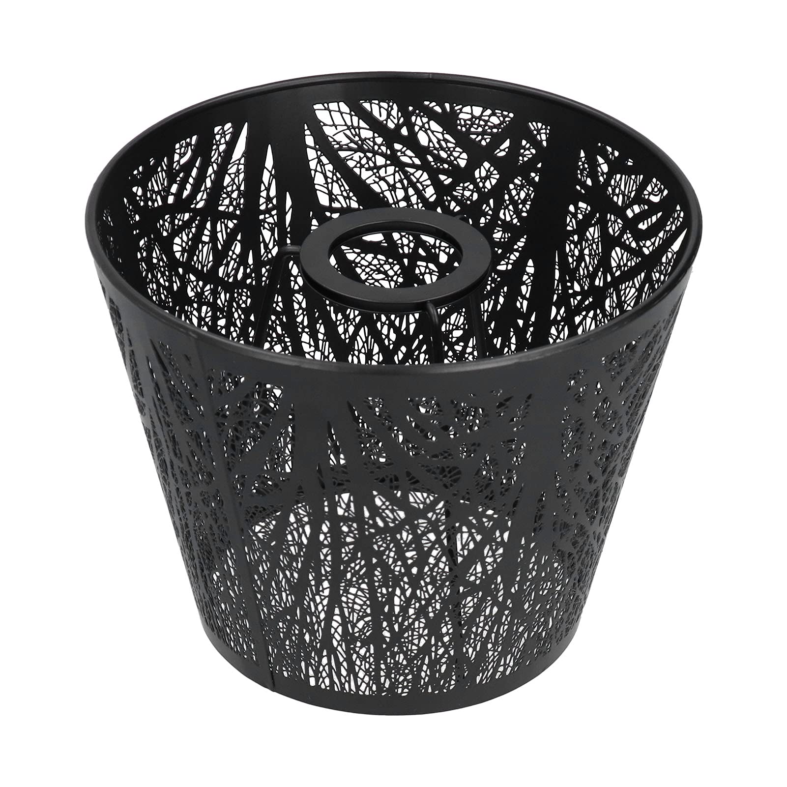 Generic Tree Shaped Wrought Iron Lampshade for Table Lamp Bedroom Decor, Modern Style E27 Lamp Shade, Meson Installation, 7.5"x5.9"x5.1" (Black)