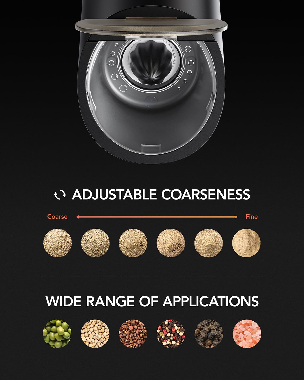 FORLIM Moulin à Poivre Électrique 2 Vitesses, Gravité, 800mAh Rechargeable, Nettoyage Auto-Inverse, Salières Et Poivrières LED, Cœur Céramique, Noir & Blanc | Votre Wishlist Sur