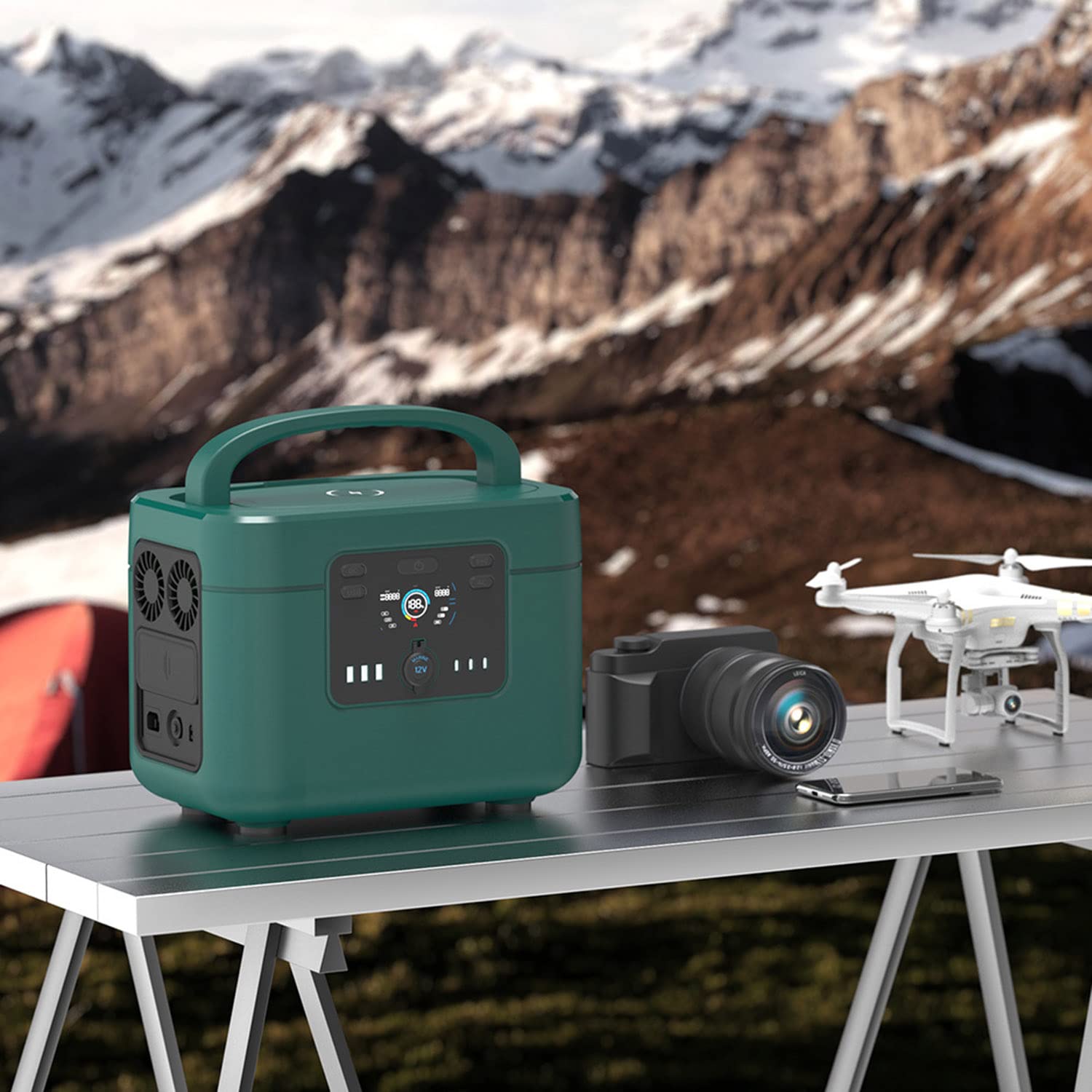 Alimentation d'extérieur, alimentation de secours extérieure de 700 W Alimentation à onde sinusoïdale portable haute puissance pour le camping, le bureau à domicile