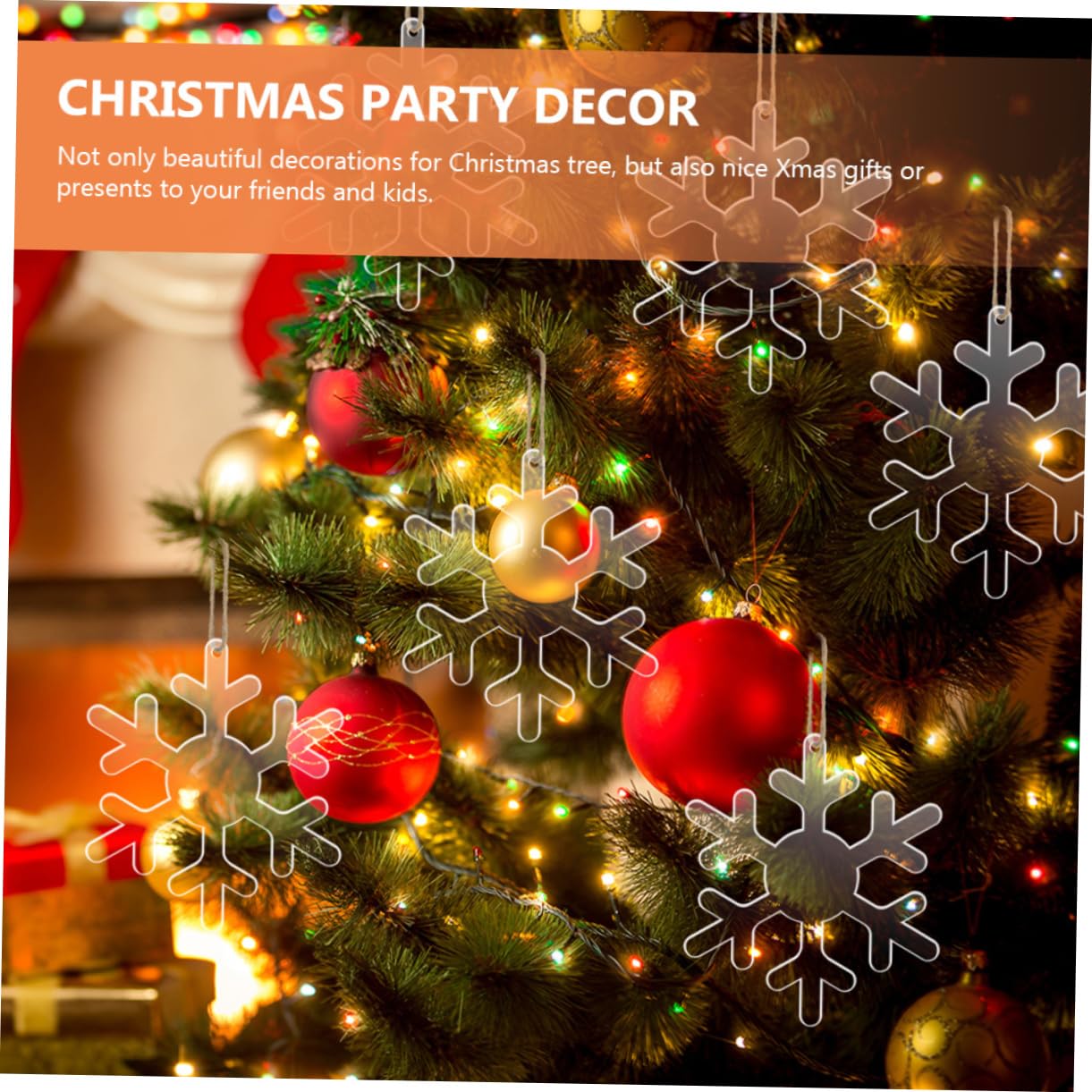 Ciieeo 60 STK Acryl-Schneeflocke Christbaumschmuck Christbaum anhänger Leere weihnachtsverzierungen Weihnachtsbaumschmuck Layout-Zubehör für Weihnachtsszenen Weihnachtsbaum-Anhänger
