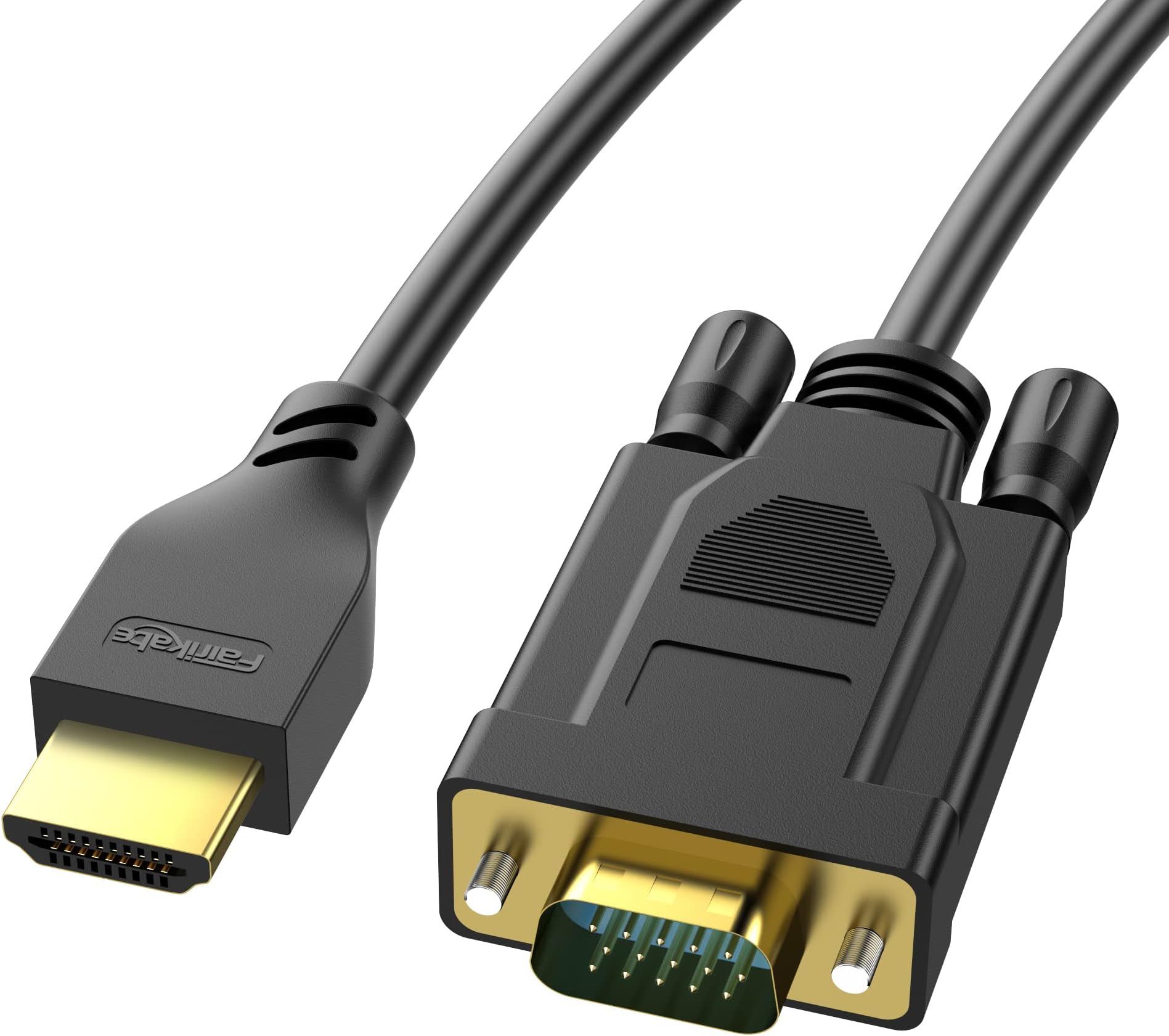 Fairikabe HDMI to VGA Cable 6Ft, Adapter 1080P 60Hz, Unidirectional HDMI Male to VGA Male for Monitor, Laptop, PC, Projector, TV