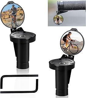 Espejo bicicleta plegable, espejo para manillar bicicleta, 2 unidades, HD, 360°, ajustable, espejo retrovisor bicicleta, espejo lateral para bicicleta eléctrica, bicicleta carretera, bicicleta montaña