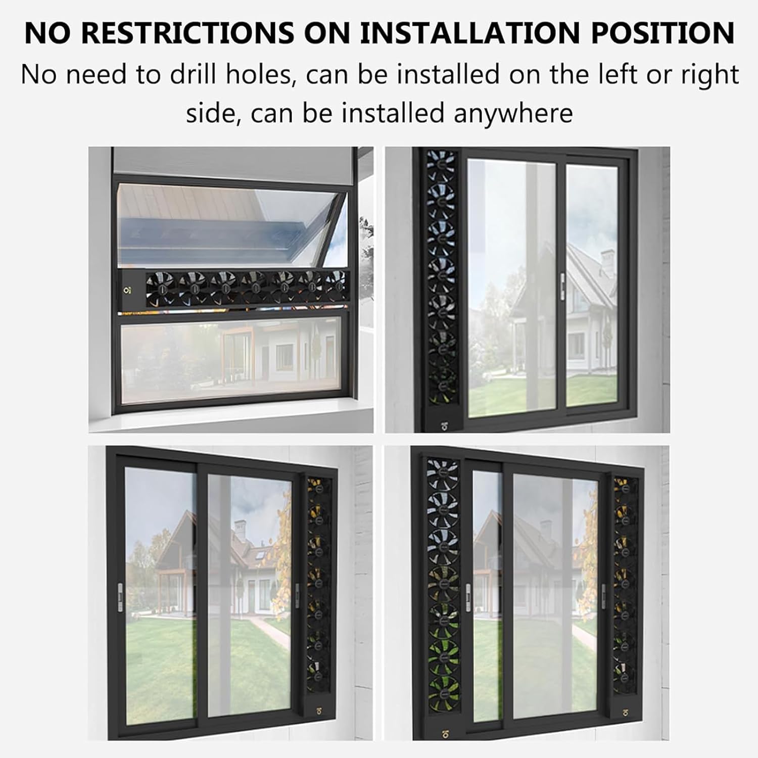 Ultra-Quiet Window Exhaust Fan, Adjustable Speed 0-2800 RPM, No Drilling Required, Perfect for Home, Kitchen, Bedroom & Office - Air Circulator