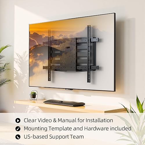 Miniatura 7 de USX MOUNT Soporte de pared de TV resistente para televisores de 32 a 105 pulgadas de hasta 165 libras con diseño deslizante de 8 pulgadas, montaje