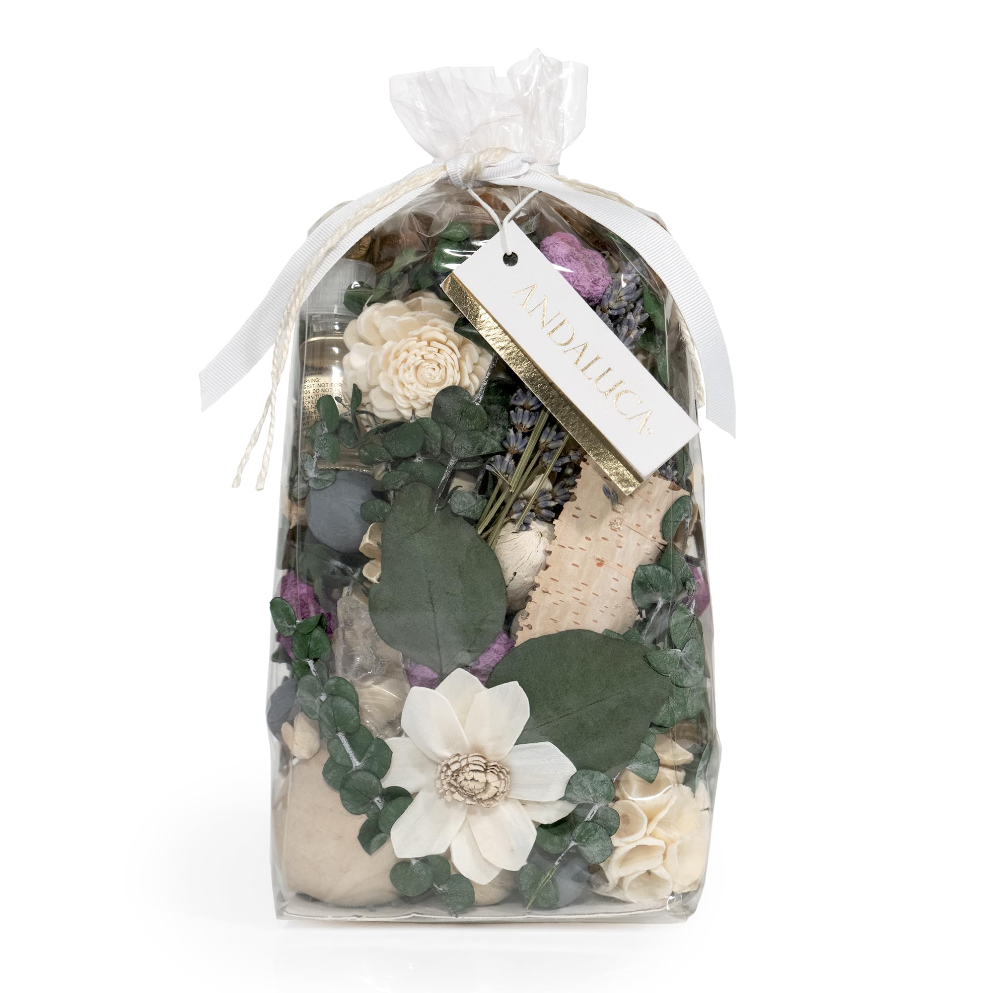ANDALUCA Sacchetto di potpourri per la casa con fiala rinfrescante di profumo (lavanda eucalipto)