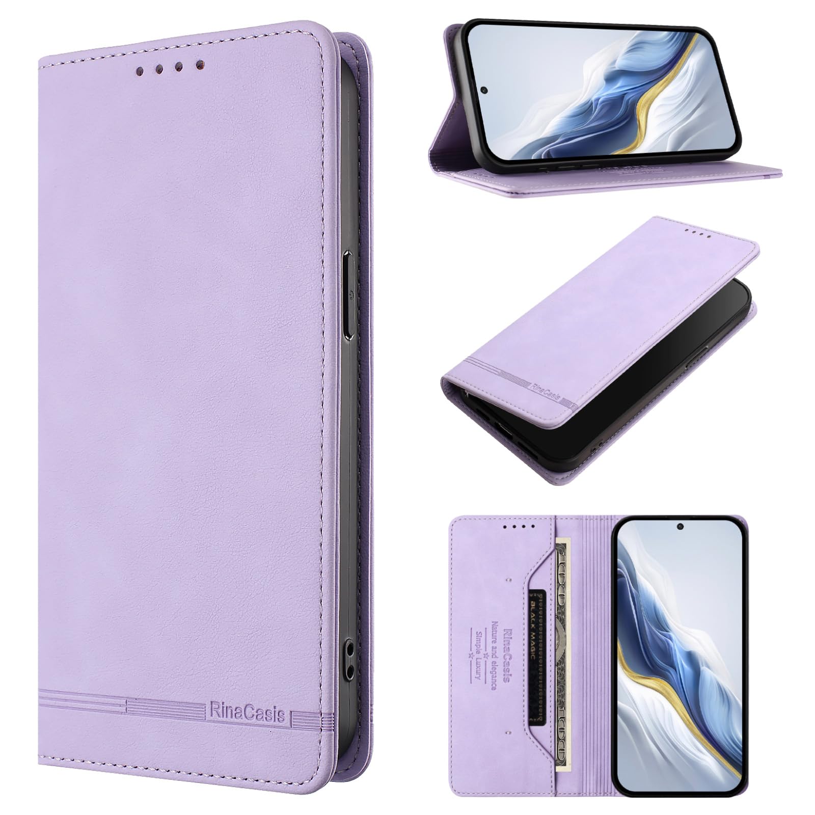 Compatible with Tecno Spark 30C 5G,Compatible with Tecno Pop 9 5G Flip Kickstand Magnetic closure Wallet Cover Purple
