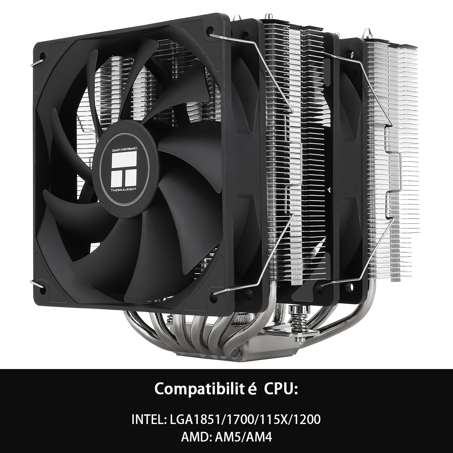 TR Peerless Assassin 120 SE EXTREM Refroidisseur d'air CPU, radiateur double tour haute performance, refroidissement CPU 1850 tr/min, pour AMD : AM4/AM5, Intel LGA1150/1151/1200/1851/1700