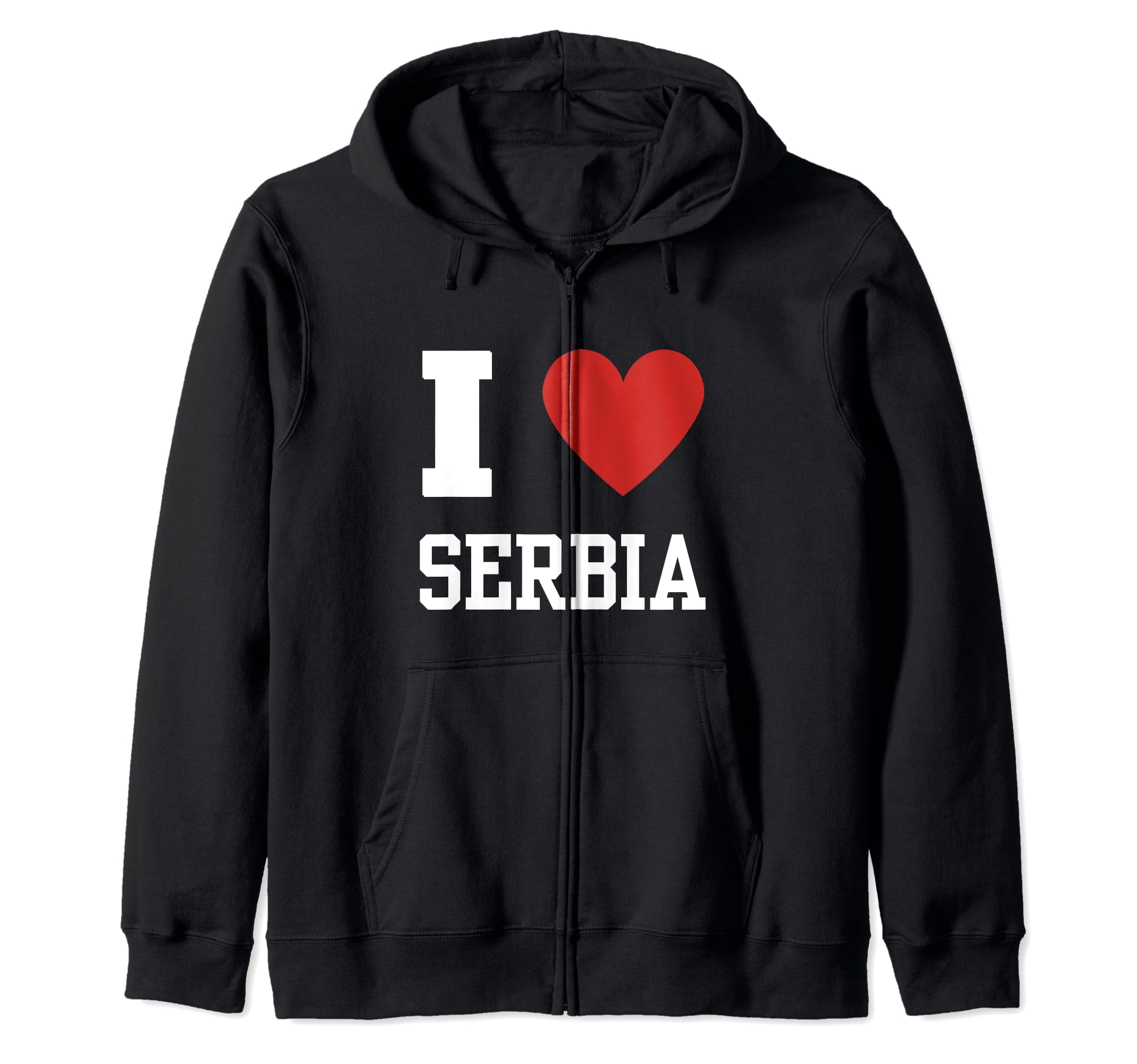 Serbia Lover Serbian Love Heart Cool Vintage Retro Zip Hoodie