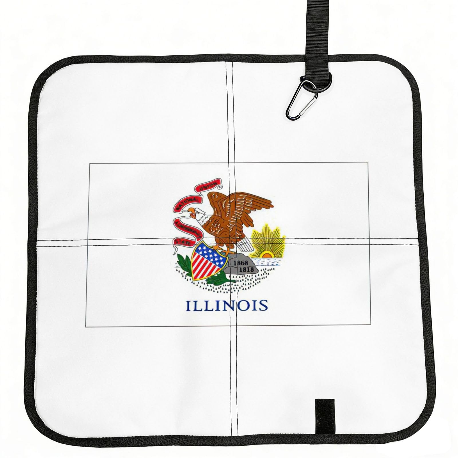 AYYQWE Illinois State Flag Print Foldable Seat Cushion Portable Chair Pad Office Commuting Picnic Camping Outdoor