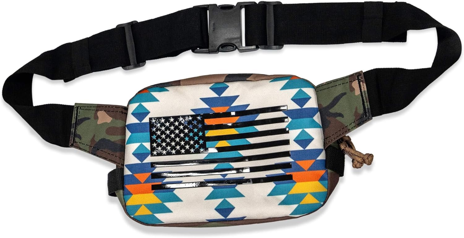 Combat Iron Tactical Men’s Fanny Pack | Adjustable Waist Belt, Zippered Pockets | Compact Lightweight Belt Bag | Everyday Hip Pouch for Travel Outdoor Running Hunting | Jungle Camo | Woodland BDU Camo