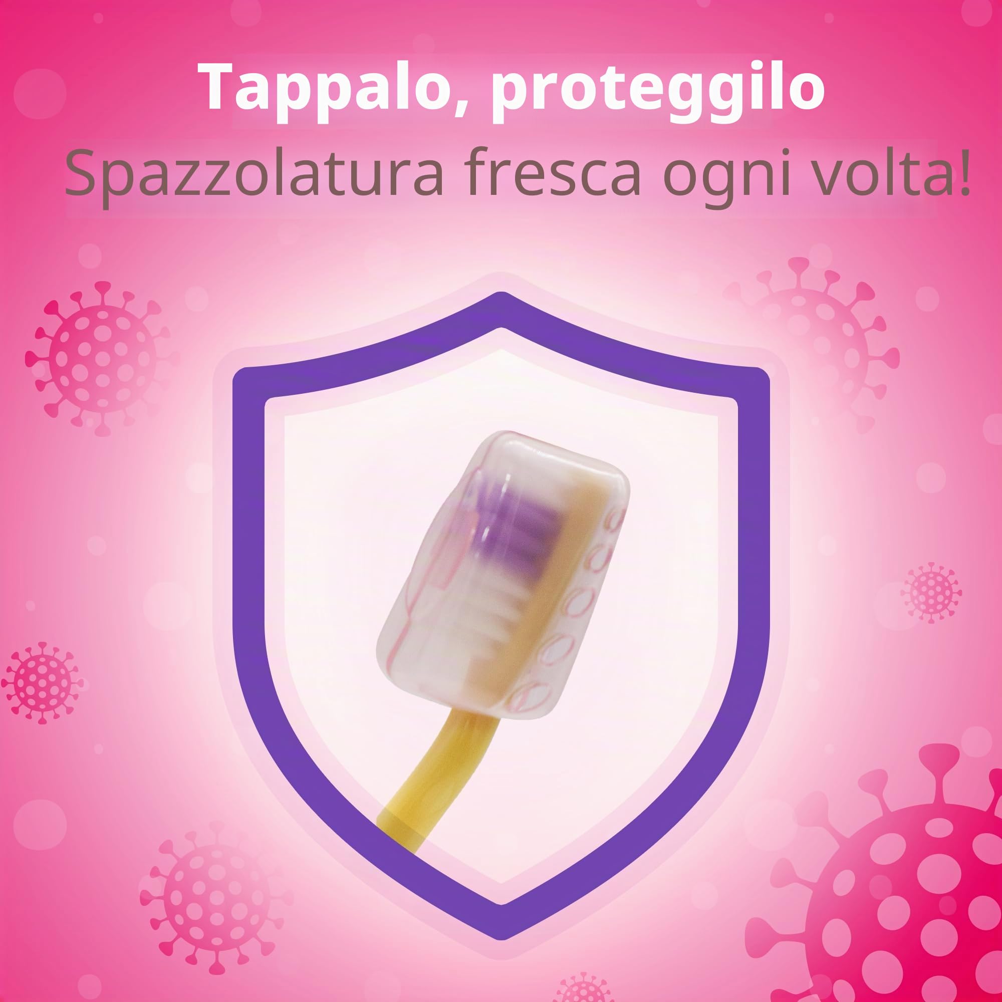 Spazzolino da denti Princess con tappo di protezione, ventosa, manico comodo e setole morbide per bambini
