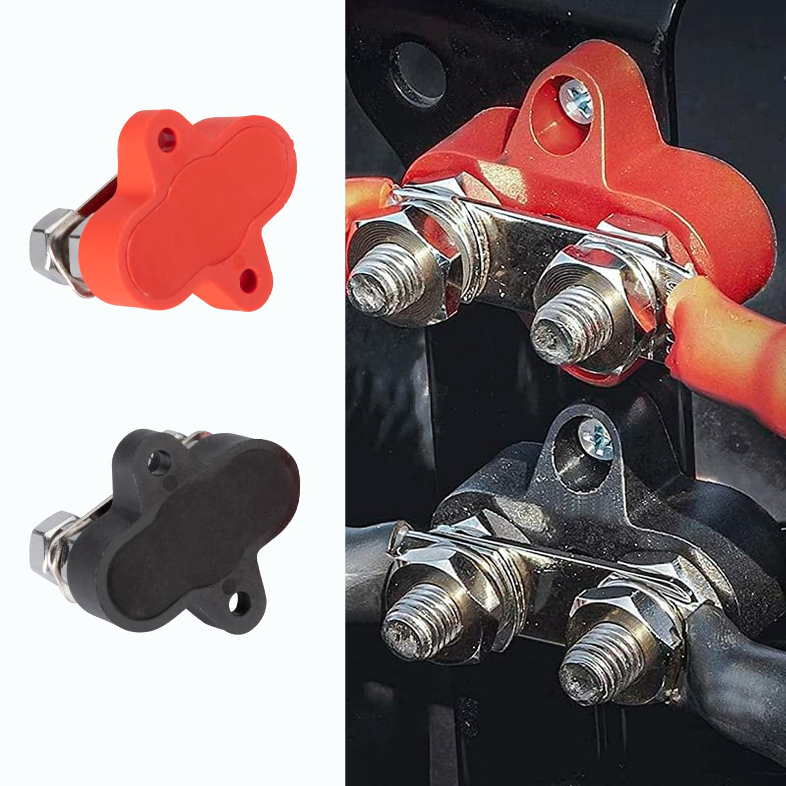 2 pezzi M8 bulloni di collegamento da 5/16 pollici con viti, perno terminale doppio, bulloni di collegamento M8 per sbarre collettrici da 12-48 V CC, sbarre collettrici per auto, barche