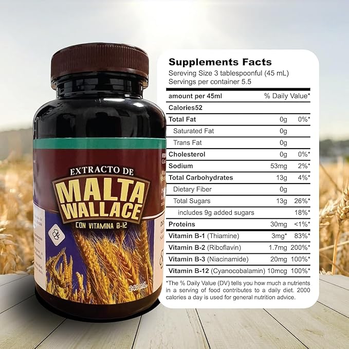 Malta Wallace - Extracto de Malta con Vitamina B-12 11.99 oz miniatura 3