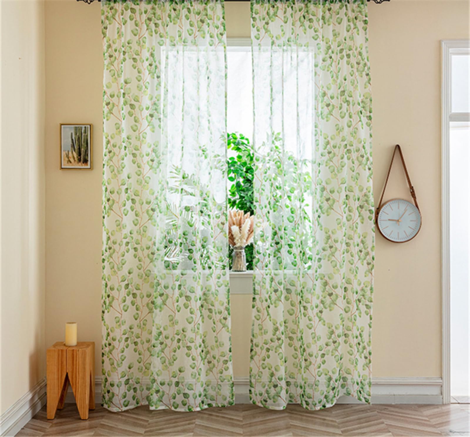 2 Piezas Cortinas Salon Modernas Visillos Poliéster Visillo semitraslúcido con Ollaos para Casa Decoracion Dormitorio, Salón o Habitación - 229 x 274cm(An x Al) Azul