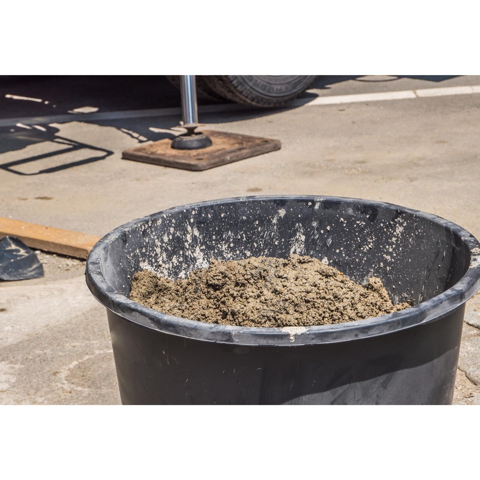 Mörtelkübel DEWEPRO® - Mörteleimer - Mörtelwanne - Baueimer - Mörtelkasten für Garten und Baustelle, rund 65 Liter