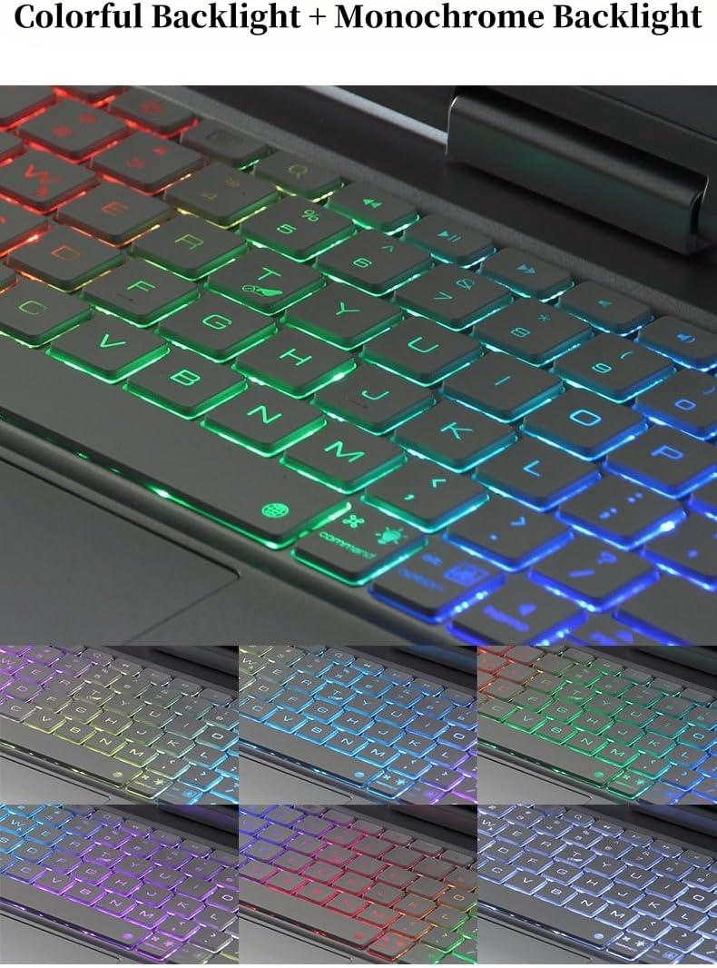 360 Rotating Keyboard for iPad Air 11" (M4/M3/M2)/ Air 4th 5th Gen 10.9"/ iPad Pro 11 inch (4th 3rd 2nd 1st Gen) Keyboard Case with Touchpad 7 Color Backlight Foldable Backlit Keyboard ,Rose Gold