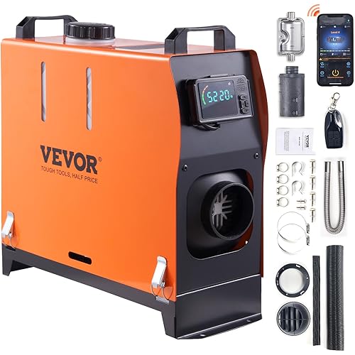 VEVOR Diesel Air Heater, 12V 5KW Integrated Diesel Heater with Remote and LCD Display, 5L Tank Compact Diesel Heating Solution, Quick Warm-up for RVs, Trailers, Campers, Boats