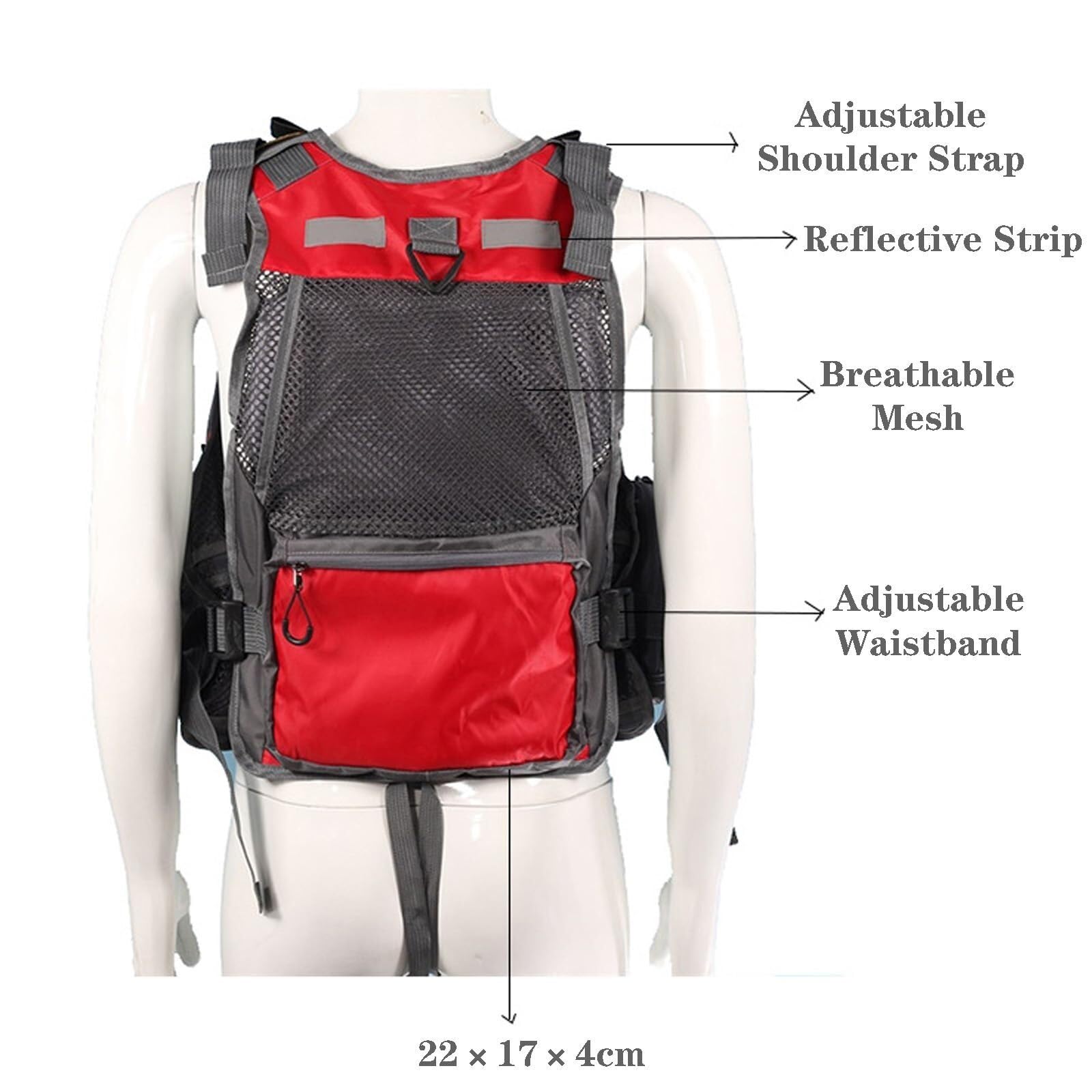 Surfjacke mit Mehreren Taschen for Wassersport, Angeln, Bootfahren