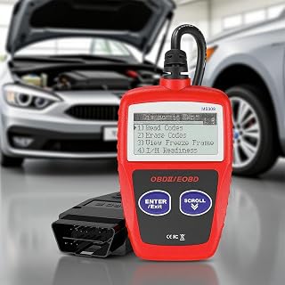 OBD2 Scanner MS309 Universal Car Engine Fault Code Reader, Check Engine Light and Emission Monitor Status, OBDII CAN Diagnostic Scan Tool, Red